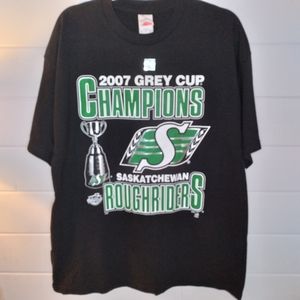 2007 Grey Cup Champions Saskatchewan Roughriders w/hologram short sleeve t-shirt